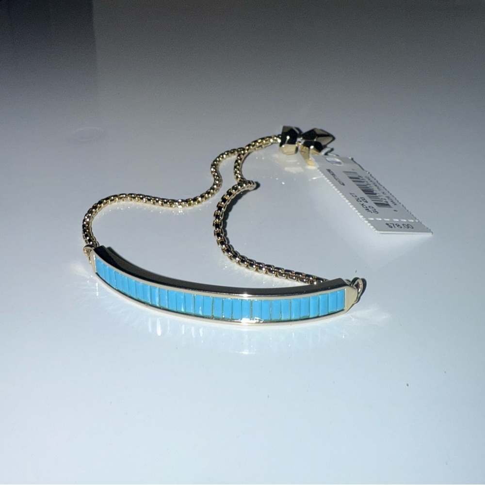Brand new Kendra Scott gold/blue adjustable bracelet